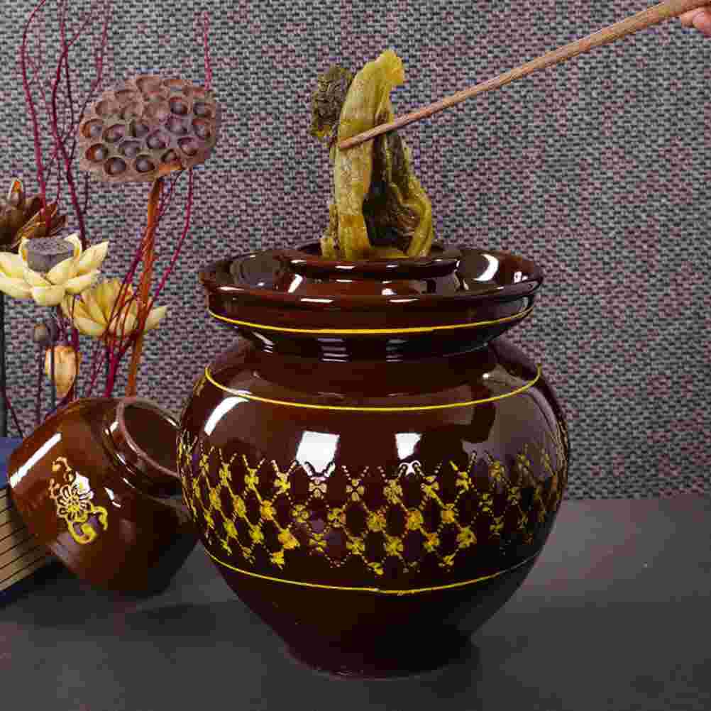 Ceramic Pickle Jar Storage Tank Food Storage Jar Kitchen Sealing Pickles Can