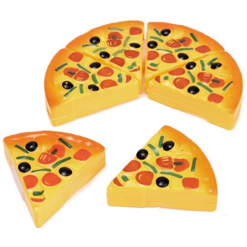 6PCS Childrens/Kids Pizza Slices Toppings Pretend Dinner Kitchen Play Food Toys