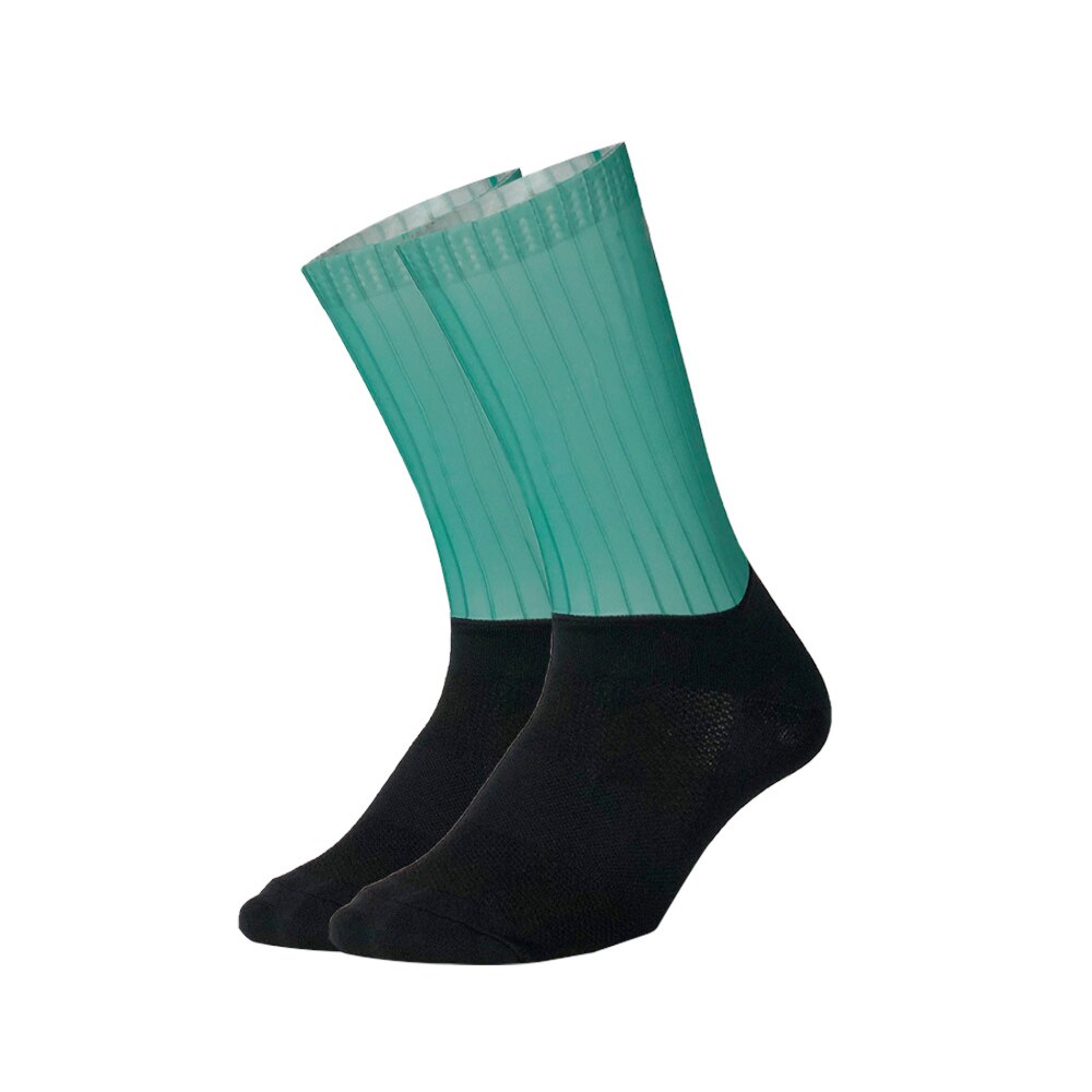 Silicone Non-slip Cycling Socks Functional Fiber Men Women Bicycle Bike Socks Anti Slip Hiking Camping Sport Socks: Green