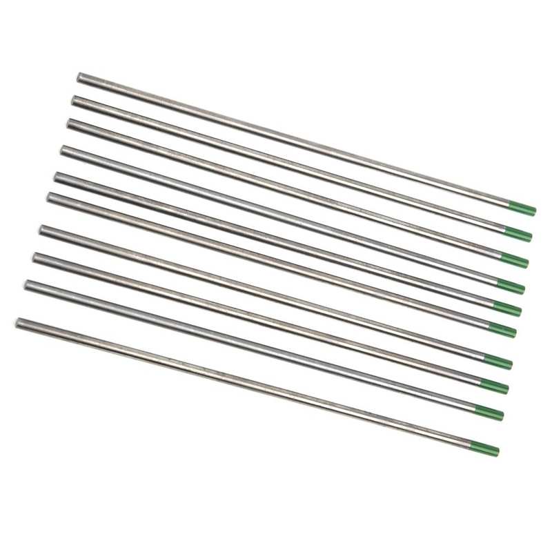 10Pcs Tungsten Electrodes Welding Electrodes TIG Welding Pure Argon Arc Needle Green Head WP 3.2mmx150mm