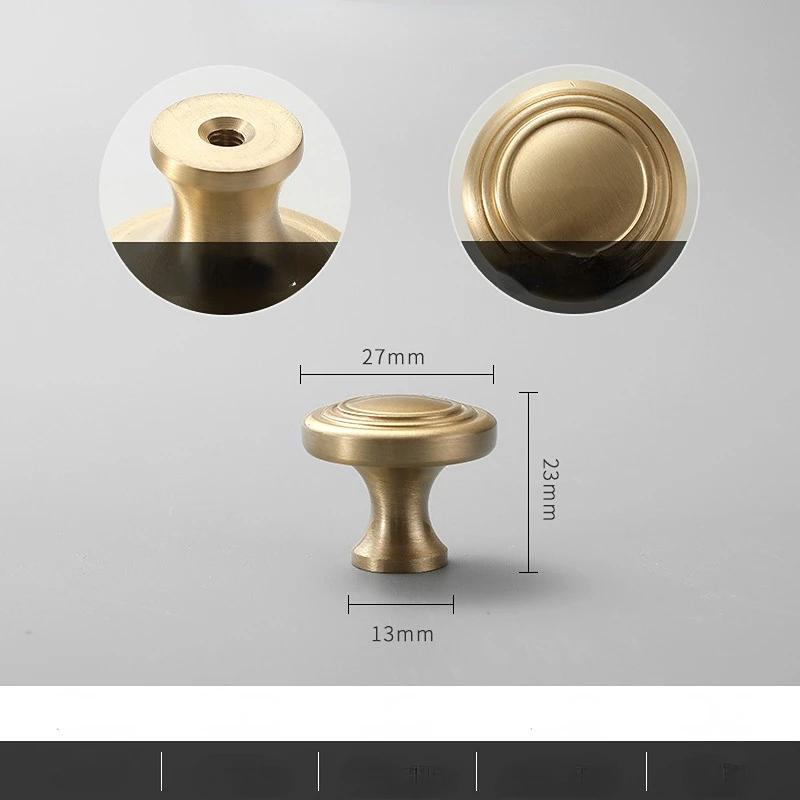 Brass Furniture Handles for Cabinets and Drawers Golden Bright Round Brushed Nordic Luxury Wardrobe Dresser Pull Door Knobs: BRONZE