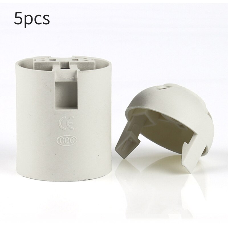 5pcs/lot E27 Plastic bulb holder Lamp Bulb Holder Socket Lamp Base White/Black Screw Pendant Light: White
