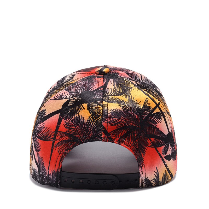 Fibonacci Baseball Caps For Men Trendy Women's Cap Coconut Tree Print Snapback Cap Europe Travel Hip Hop Hat Male Casquette