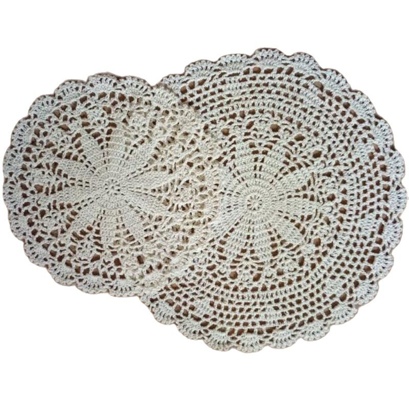 Napperon rond en dentelle de coton, 7 couleurs, tapis de table rond en tissu, napperon en crochet, tasse de mariage, plat de thé, dessous de verre, cuisine de noël