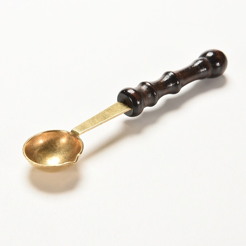 1PCS Wooden Handle Spoon Special Wax Sealing Melting Spoon For Scrapbooking Wax Spoon Retro Wax Seal Stamp Accessories: P5