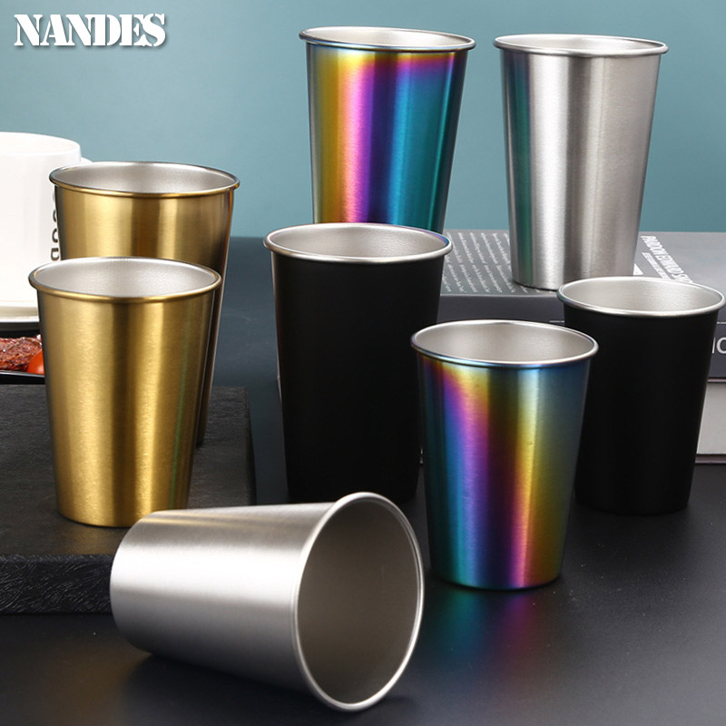 350/500ml Stainless Steel Cups Household Office Bar Kitchen Drinks Coffee Tumbler Tea Drinking Beer Mug Metal Travel Drink Cup
