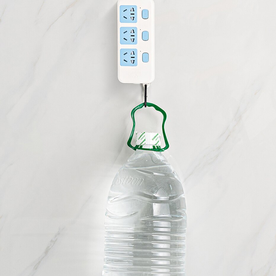 4Pairs Adhesive Hanger Wall Hooks Strong Suction Wall Storage Hooks Double-sided Pitcture Hanging Rack Power Strip Holder