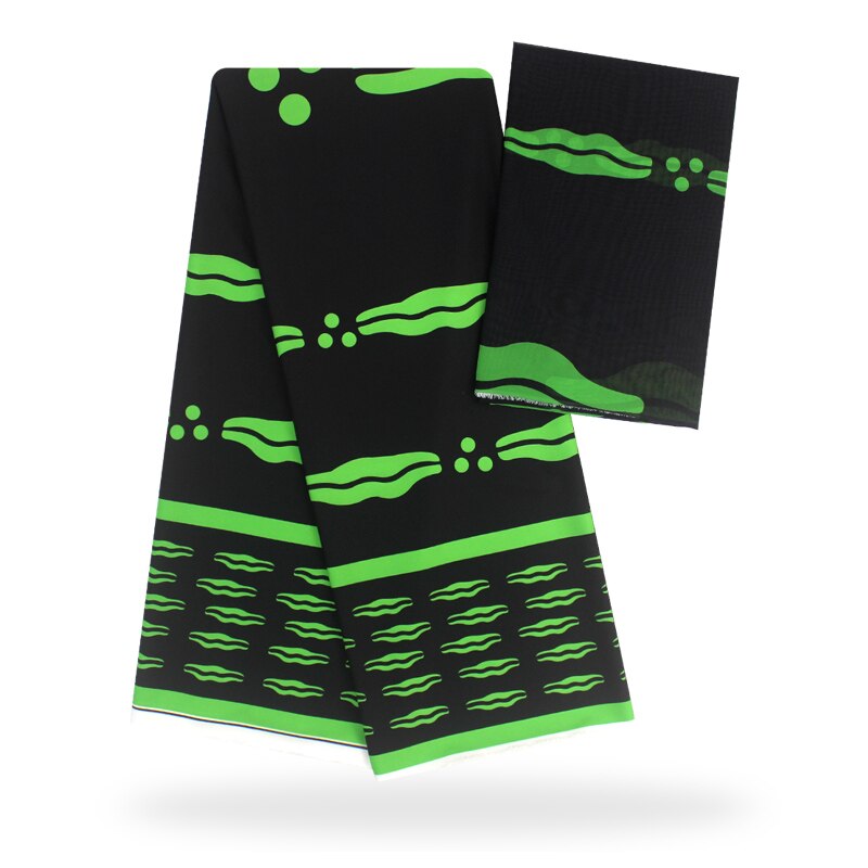 ! 2yards chiffon + 4yards real silk soft material lady african nigerian wedding dress garment ankara real silk fabric: YJ850805s405