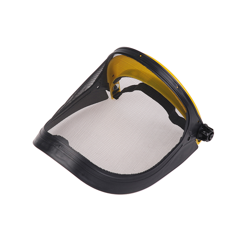 Casco de seguridad para cortadora de césped de jardín, sombrero con visera de malla de cara completa para desbrozadora de registro, protección forestal, protector facial completo: Índigo