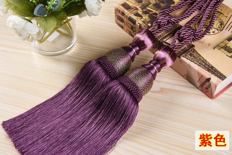 2 st europeisk stil guldhängande bollgardiner tofsar gardinbindningar bandage borstar gardintillbehör: 06