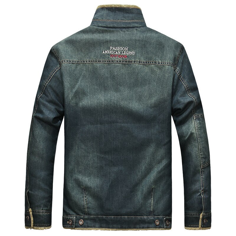 Mannen Denim Jassen Winter Warm Bont Jeans Jas 5XL Dikke Cowboy Jassen Uitloper kleding