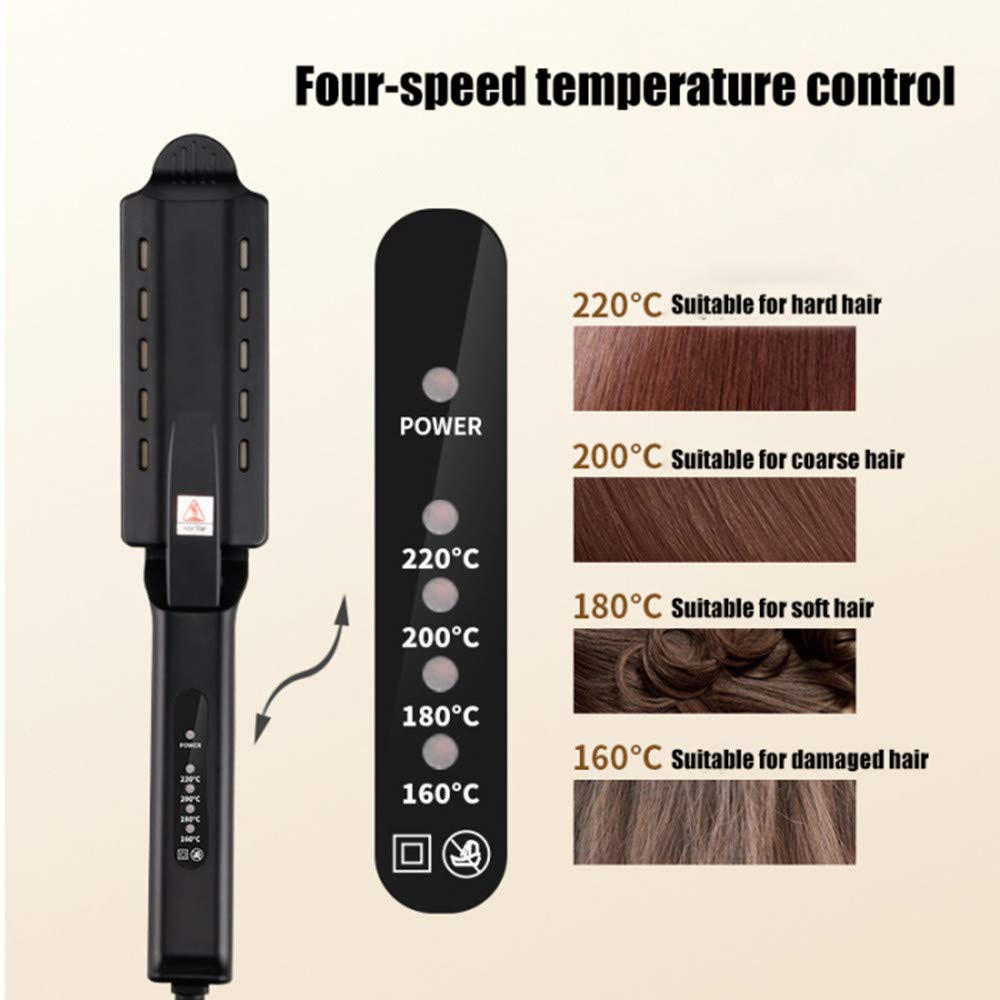 Hair Straightener Four-gear temperature adjustment Ceramic Tourmaline Ionic Flat Iron Steam Sraightening Iron Widen panel