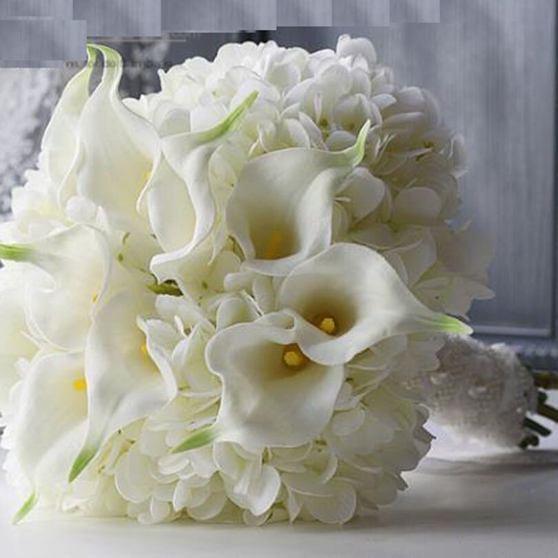 Pure romantische liefde calla hortensia witte bruid bedrijf bloemen getrouwd Bruiloft Boeket