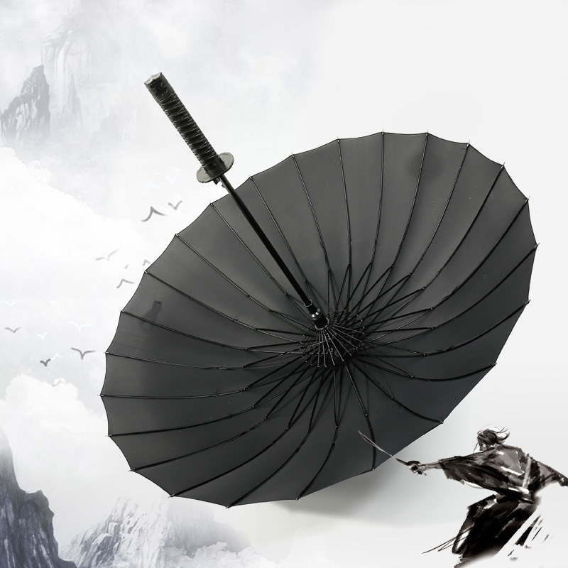 Paraguas espada de samurái japonesa tipo Ninja Paraguas recto para lluvia mango largo a prueba de viento