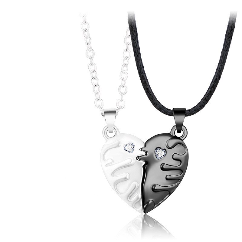 2 pz/set collana con ciondolo a cuore collana girocollo coppia magnetica collana per amanti donna donna uomo donna ragazzi ragazze regalo maschile