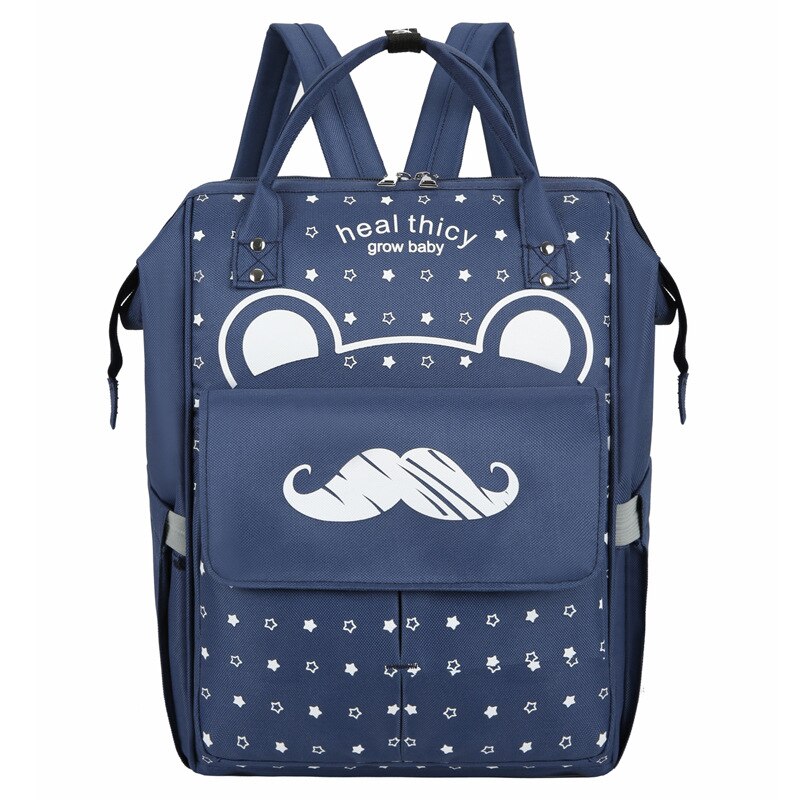 2020 novo estilo mommy saco moda multi-funcional massa múmia mochila cross border em nome de mãe simples saco: Blue