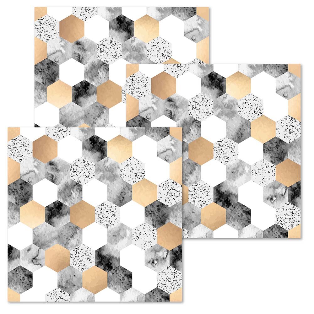 Hexagon Mosaic Tile Stickers 10pcs/set Removable Self-Adhesive DIY Mural Bathroom Home Decor Anti-Water PVC Wall Art Decals