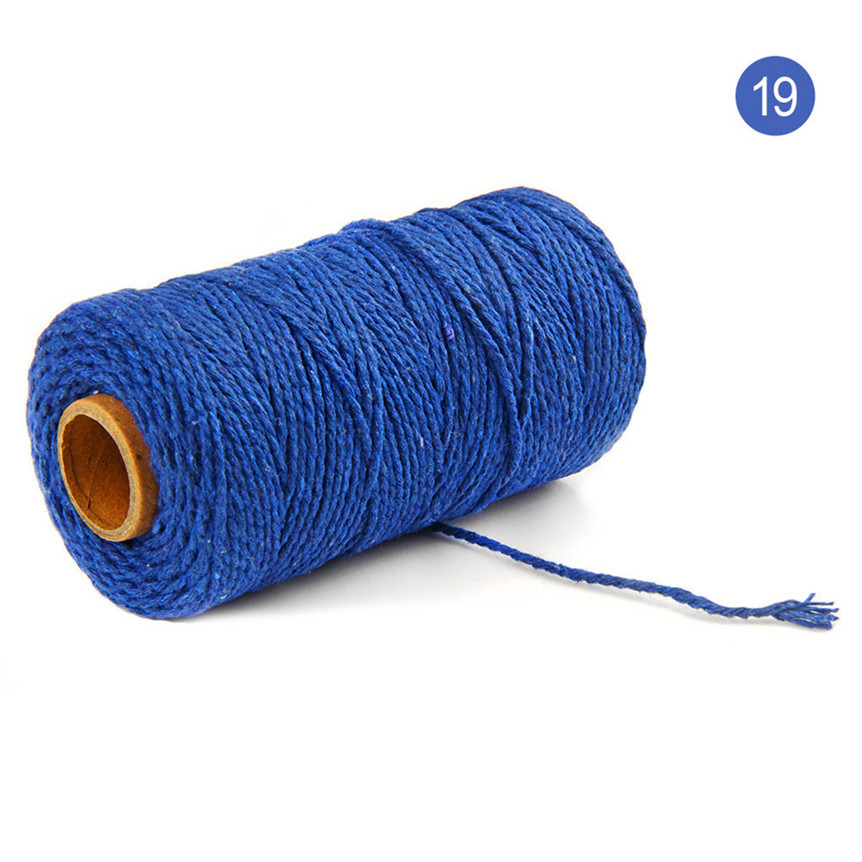 Cordon torsadé en coton 2mm, cordelette pour macramé artisanal, accessoires décoratifs pour bricolage artisanal, fait à la main, 0507 #: S