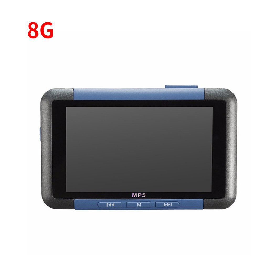 3 inch screen video music MP5 player 8GB Slim LCD screen Music media player FM radio Recorder E-book reader: Blue
