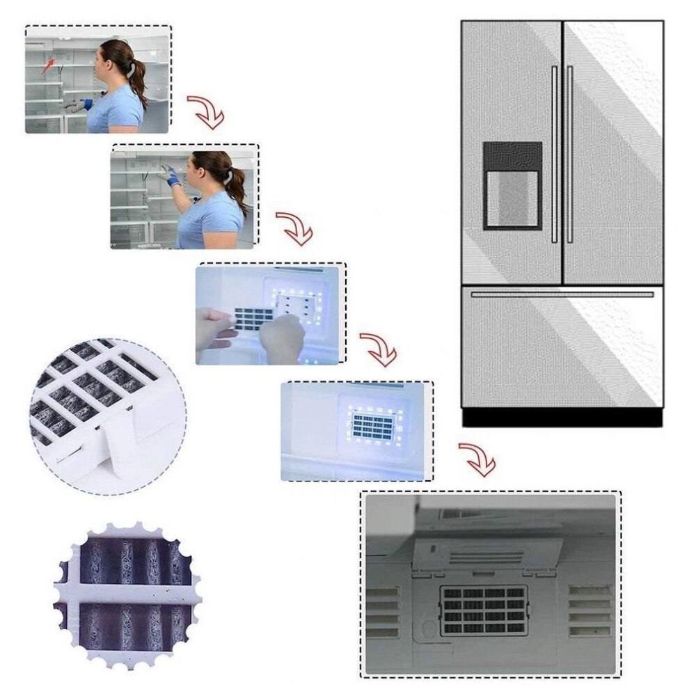 Refrigerador filtro de poeira purificador de ar refrigerador desodorante filtro de ar filtro de carvão ativado para whirlpool 1pcs