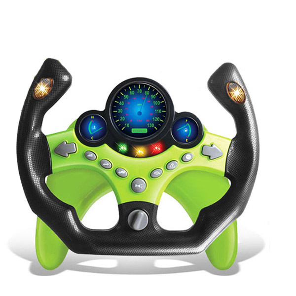 Volant copilote pour enfant, jouet éducatif pour bébé, Simulation du son et de la lumière, jouet de direction, voiture pour enfant en âge préscolaire,: Green