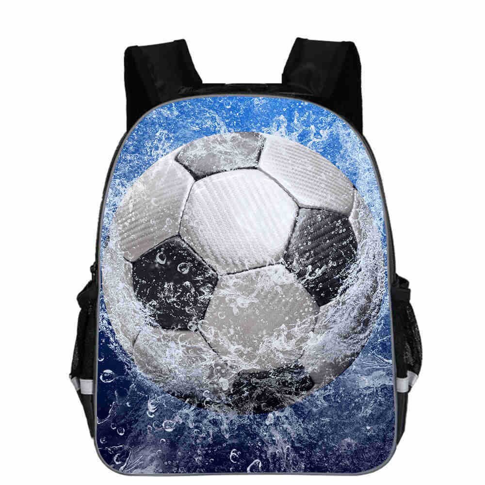 11 inch Children Bags 3D Ice Soccerly/Foot Ball Pattern for Teen Boys Girls Kids team Bags: 2