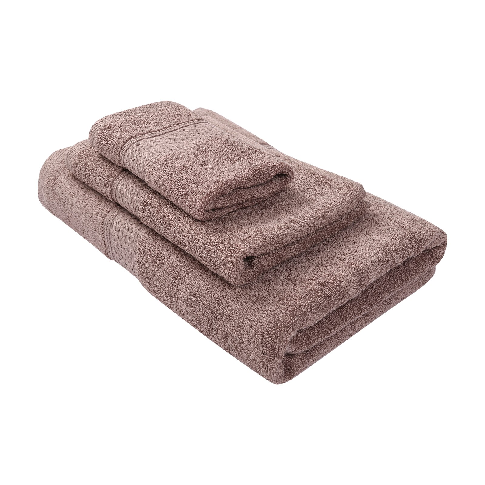 3Pcs Luxe Badhanddoek Set Hotel Zacht Katoen Zeer Absorberend Badkamer Sneldrogend Badstof Handdoeken Voor Hand Gezicht douche: Coffee