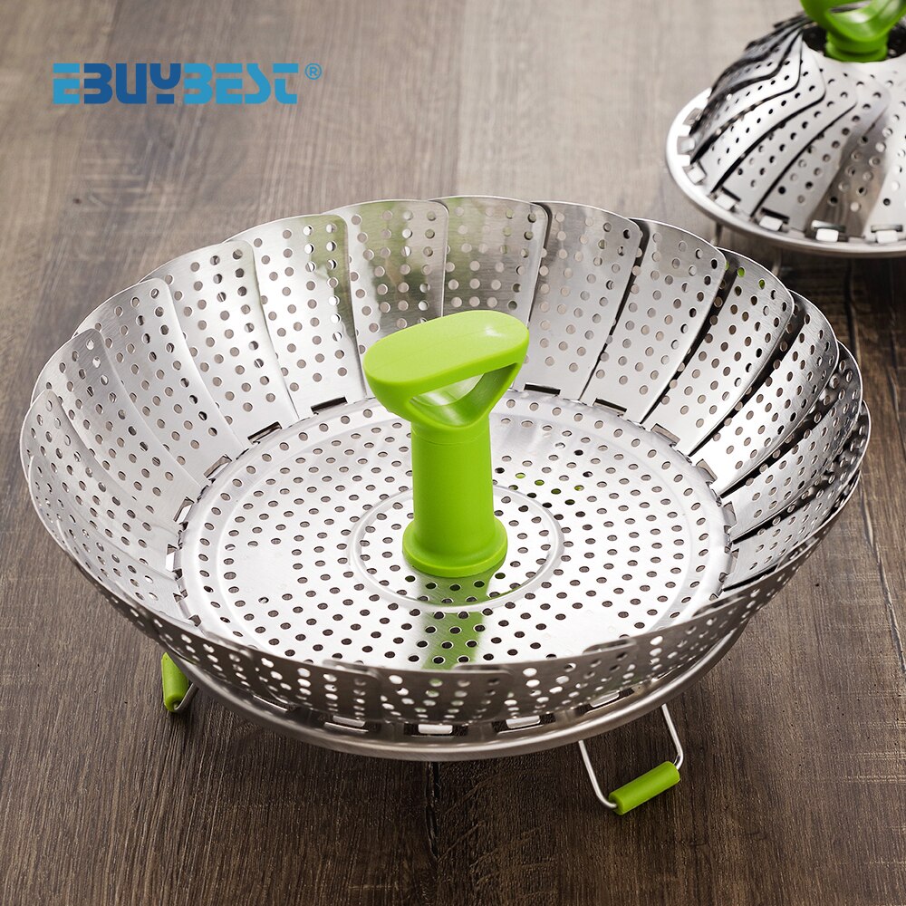 Multifunctional Telescopic Instant Pot Steam Basket Stainless Steel Steam Kitchen Food Steamer Fruit Vegetable Steamer Rack