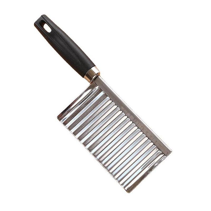 Stainless Steel Potato Wavy Edged Cutter Knife French Kitchen Potato Cooking Vegetable Fries Cutter Gadget Peeler Fry Tools E2X1: Default Title