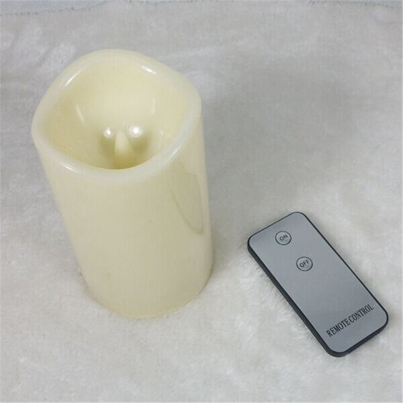 Yellow Flicker Led Pillar Candles With on/off Remote control,remote control led candles: 4 inch with remote