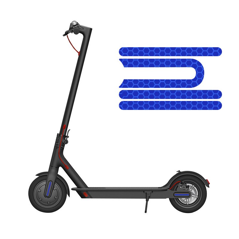 Voor Xiaomi M365 Reflecterende Scooter Sticker Reflecteren Licht Stickers Paster Decals Night Veiligheidswaarschuwing Sticker: Blauw