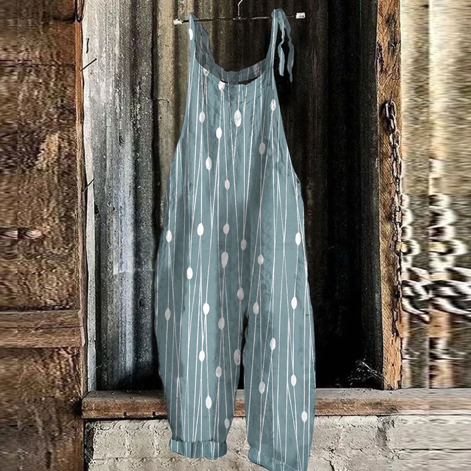 Sunflower Pattern Overalls For Women Slim Jumpsuit Women Casual Loose Romper For Women Mono Deportivos Mujer Gym: M / Blue