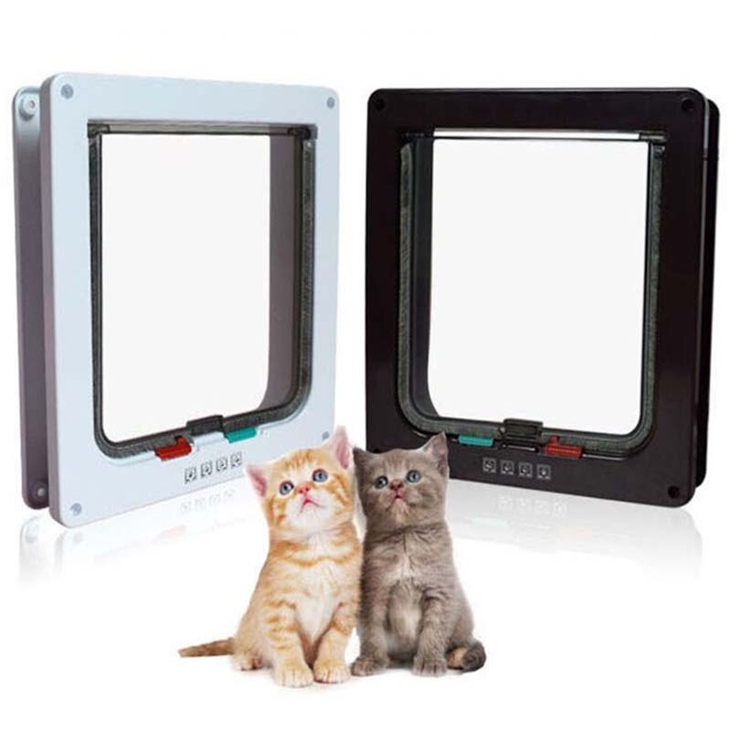 Small Cat Gate Door Kit Pet Dogs Flap Doors Window Door Screen Doggie Flap Safe Dog Cat Flap Door for Dog Cats Kitten Plastic