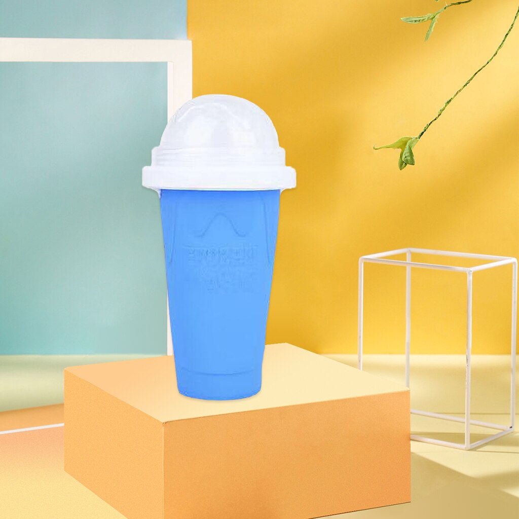 Quick Frozen Smoothies Cup Pinch Cup Mok Voor Kinderen Snelle Koeling: Blue