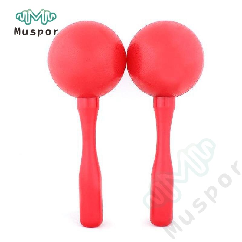 2 x Maracas rojas de plástico agitador sonajeros percusión Karaoke Disco niños Orff instrumentos