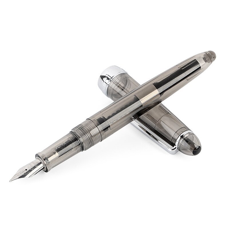 Jinhao 992 stylo plume en plastique Irautita spirale ronde transparente école étudiant bureau papeterie stylos à encre de: Clear Black