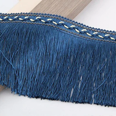 Borlas de costura con flecos para ropa, adornos de encaje, cinta decoditativa de tela, accesorios de vestido DIY, 1 metro, 13cm: Rojo