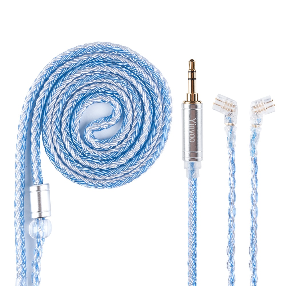 Yinyoo 16- adriges 2.5/3.5/4.4mm hochreines, versilbertes kopfhörerkabel mit mmcx /2- pin/qdc-anschluss für  zs10 pro zsx  c12 blon bl -03 v90 ba5