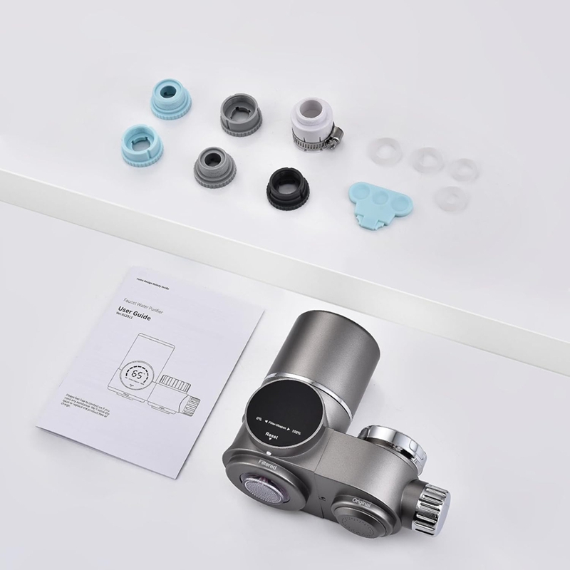 Waterfilter voor kraanmontage, waterzuiveraar met led-display voor het verminderen van lood, chloor en zware metalen, waterfilter voor de wastafel