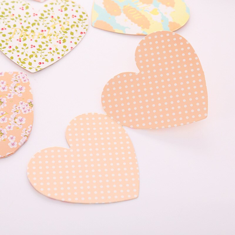 10pcs/set greeting card blessing language cardheart-shaped folding message card birthday business card