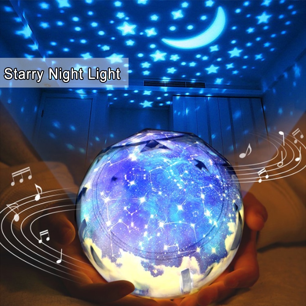LED Projector Star Moon G-alaxy Night Light For Children Kids Room Sky Rotating Bedroom Decor Nursery Nightlight Baby Lamp