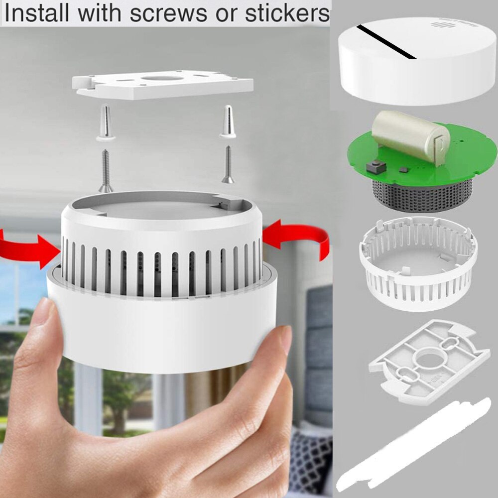 CE AS TUV 3V 10 year lithium battery photoelectric fire alarm smoke detector