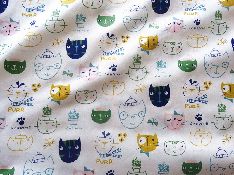 Telas de algodón con estampado de dibujos animados para tela de sarga de algodón para bebé y niña, bricolaje, costura de retales, hoja de tela de 50x160cm: B-Cotton Fabrics