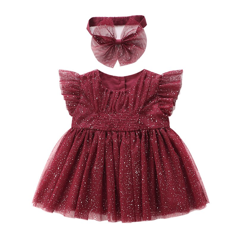 Baby lotus rød blonder baby pige kjole vestidos baby jul kappe bebe fillenfødt fødselsdagsfest og brudekjole: 24m