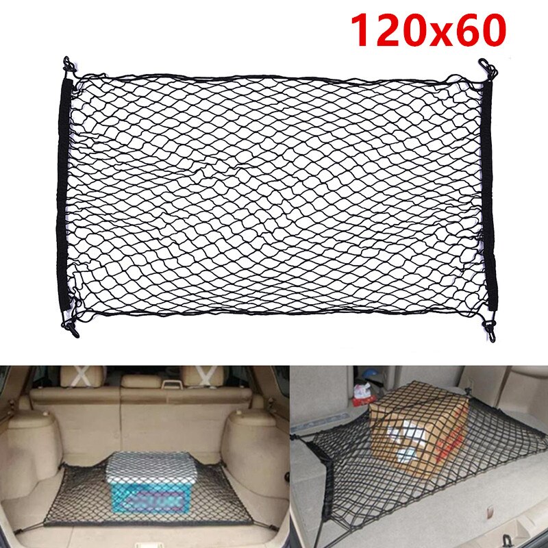 Black Mesh Holder Envelope style Net Luggage 4 hooks Polypropylene Stretch Mesh