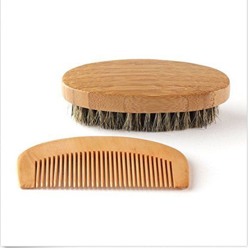 Vildsvinebørste skægbørste og håndlavet skægkamsæt til mænd skægoverskæg