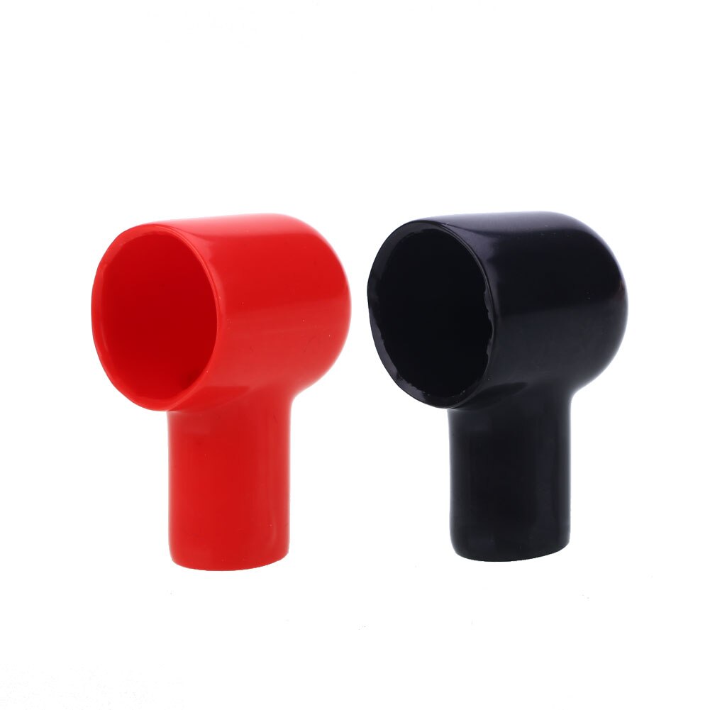 VEHEMO-cubierta aislante para batería de coche, herramienta de cubierta aislante de goma redonda de 20x12MM, color negro y rojo, 10 unidades