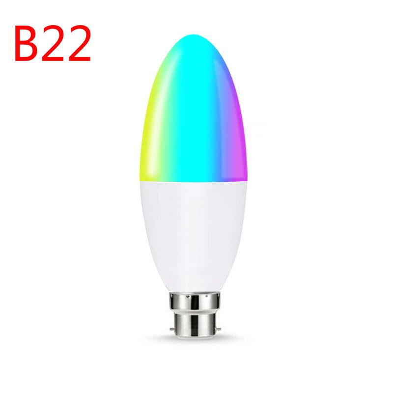 Tuya Kaars Vorm Smart Rgb Wifi Gloeilamp E27 E14 B22 Intelligente Led Lamp Dimmer Lamp Compatibel Met Alexa google Thuis: B22