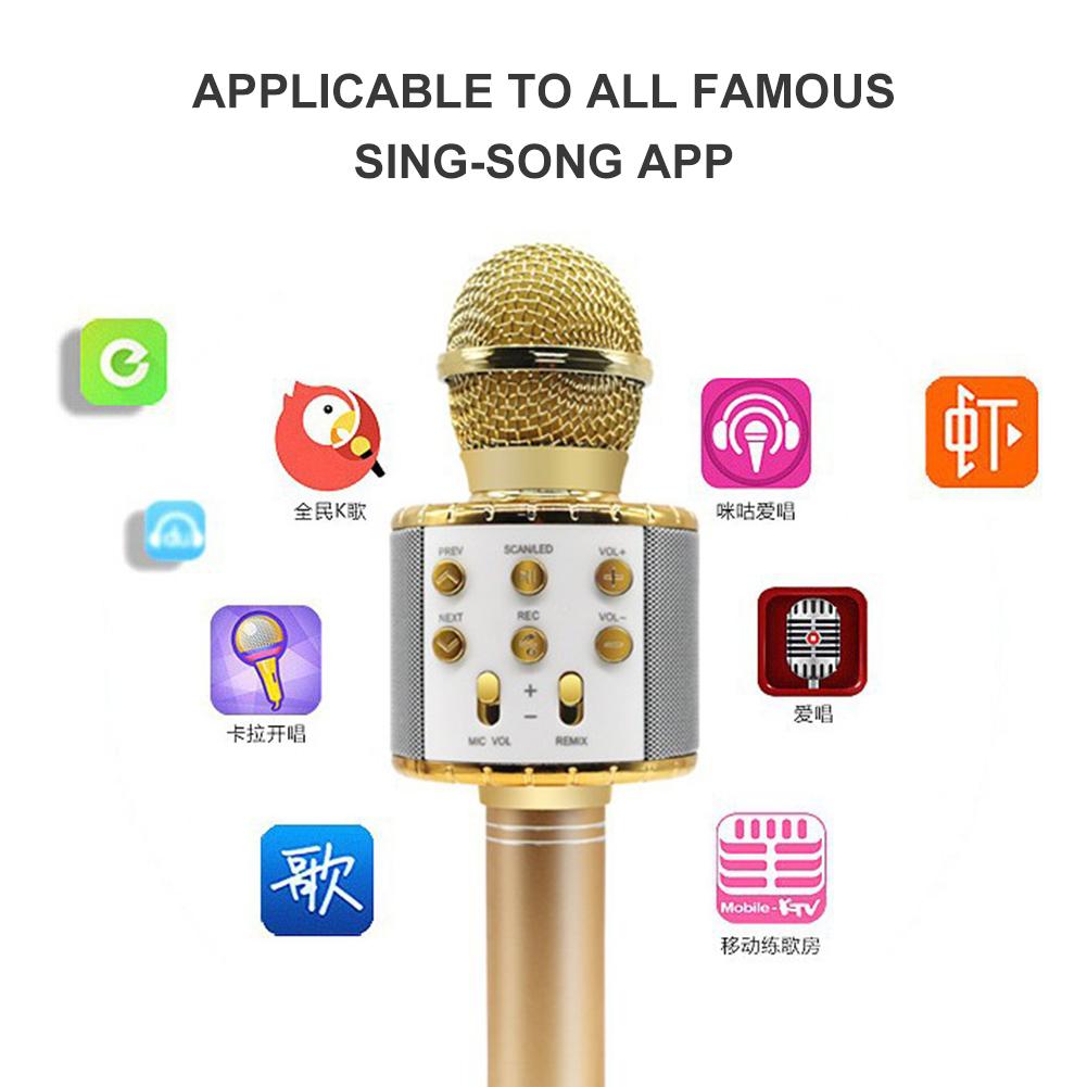 WS 858L Karaoke Bluetooth Mikrofon Unterstützung Aufnahme Lied Tragbare kabellos Mic 3 Farben Für Smartphone für IPad PC