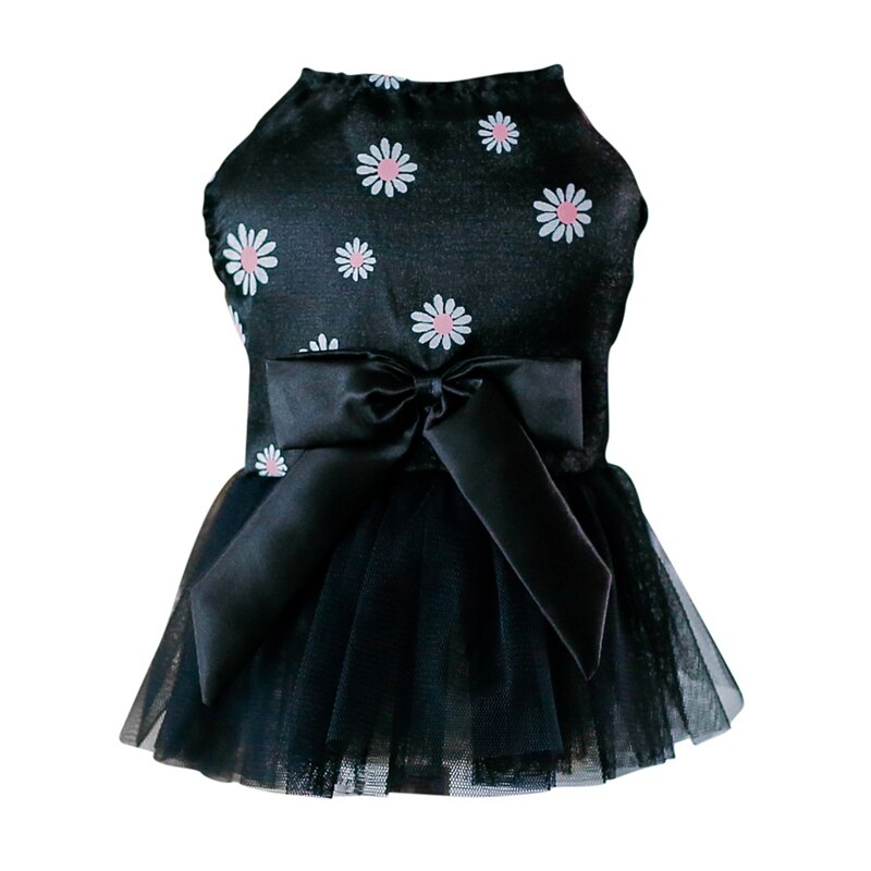 Hond Mesh Jurk Kleine Hond Bruiloft Zomer Tutu Jurk Boog Knoop Rok Voor Kleine En Middelgrote Honden Roupa Cachorro: Black / M